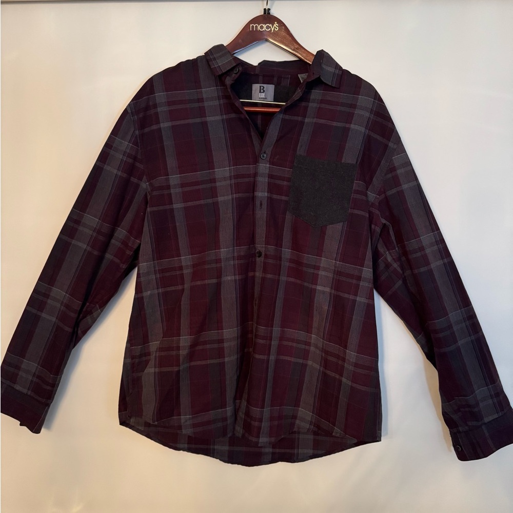 Casual Black and Red Button Down Shirt